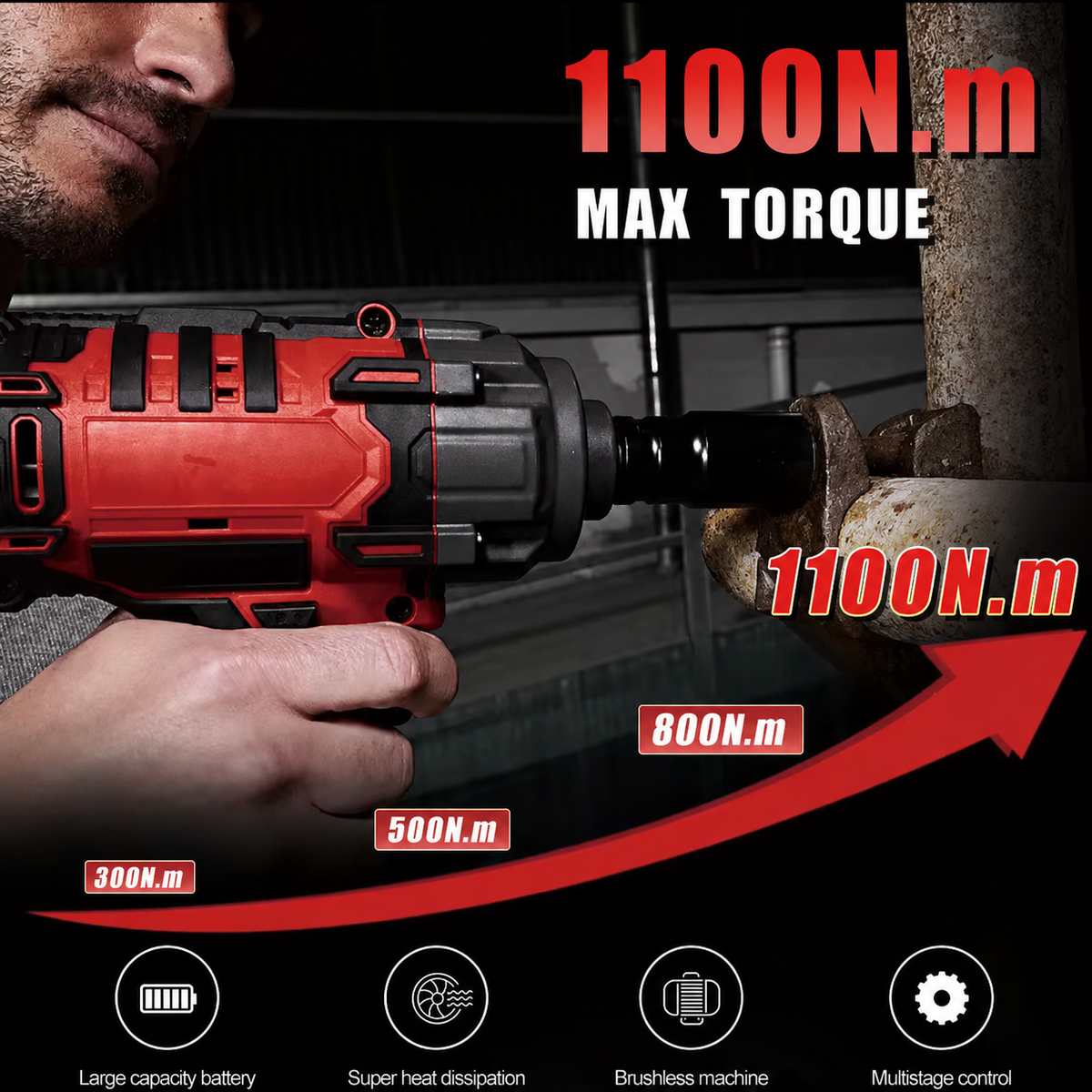 Cordless Impact Wrench – 1100 N·m