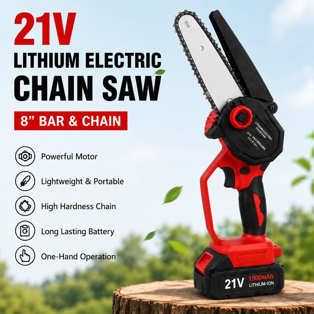 21V Cordless Mini Chainsaw – 8"
