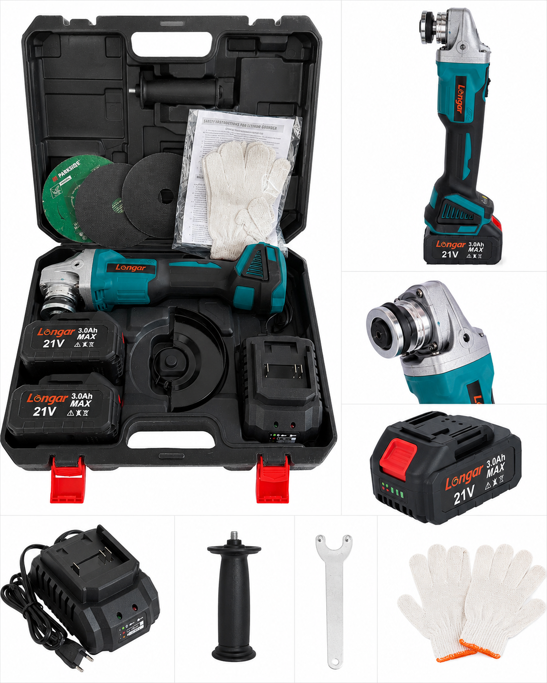 Cordless Angle Grinder Kit – 3.0Ah