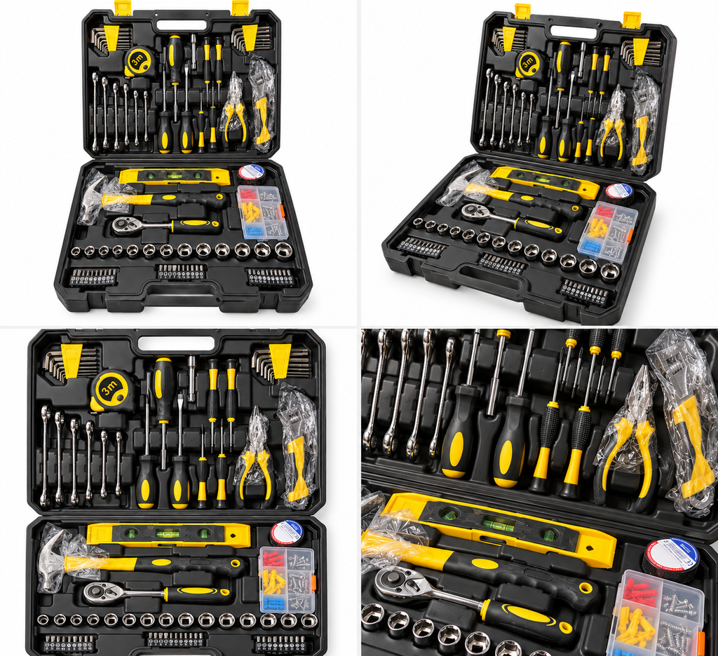 Multi-Purpose 108-Piece Tool Set with Ratchet, Sockets, Wrenches & Screwdrivers – Portable Carrying Case