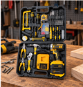Cordless Drill & 100+ Piece Home Tool Kit Set with 2 Upgrade Batteries, Charger & Carrying Case