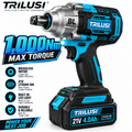 TRILUSI 21V Cordless Impact Wrench – 1,000Nm Max Torque, Brushless Motor & 2* 4.0Ah Lithium-Ion Battery