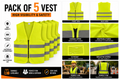 High-Visibility Safety Vest Pack of 5