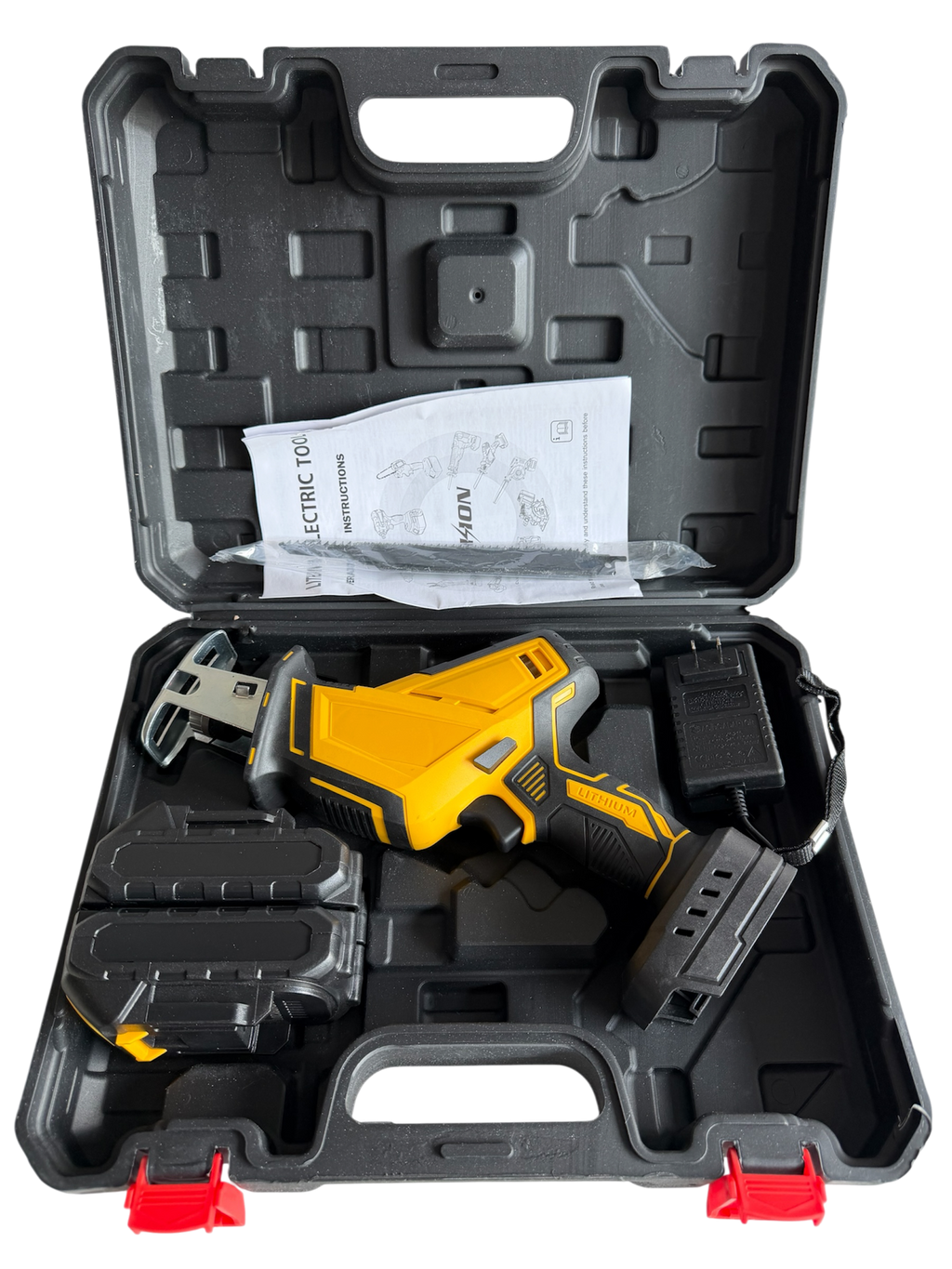 Cordless Reciprocating Saw Kit with 2 Lithium Batteries and Carrying Case | 2 *21V Batteries Included, Carrying Case Included, Cordless Design, Wood & Metal Cutting, Charger Included