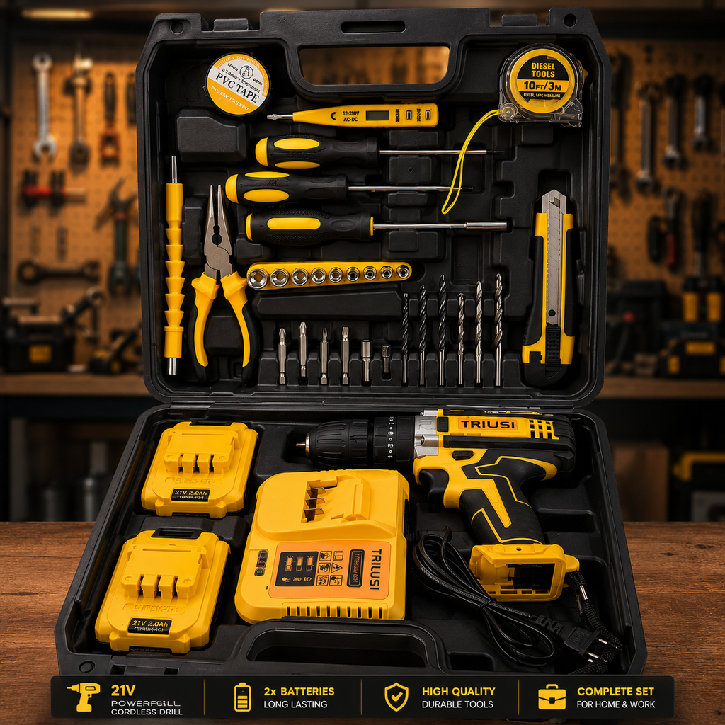 Cordless Drill Kit with 2 Batteries