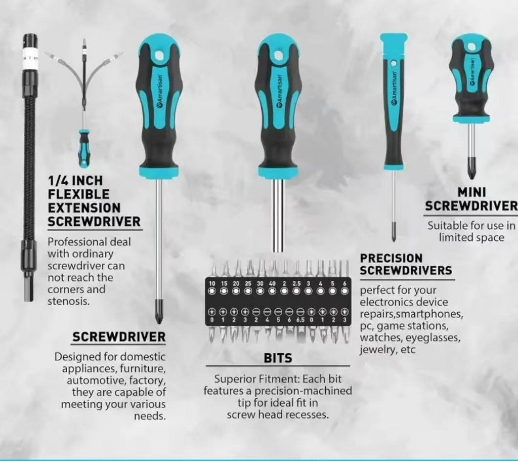 43-Piece Magnetic Screwdriver Bit Set