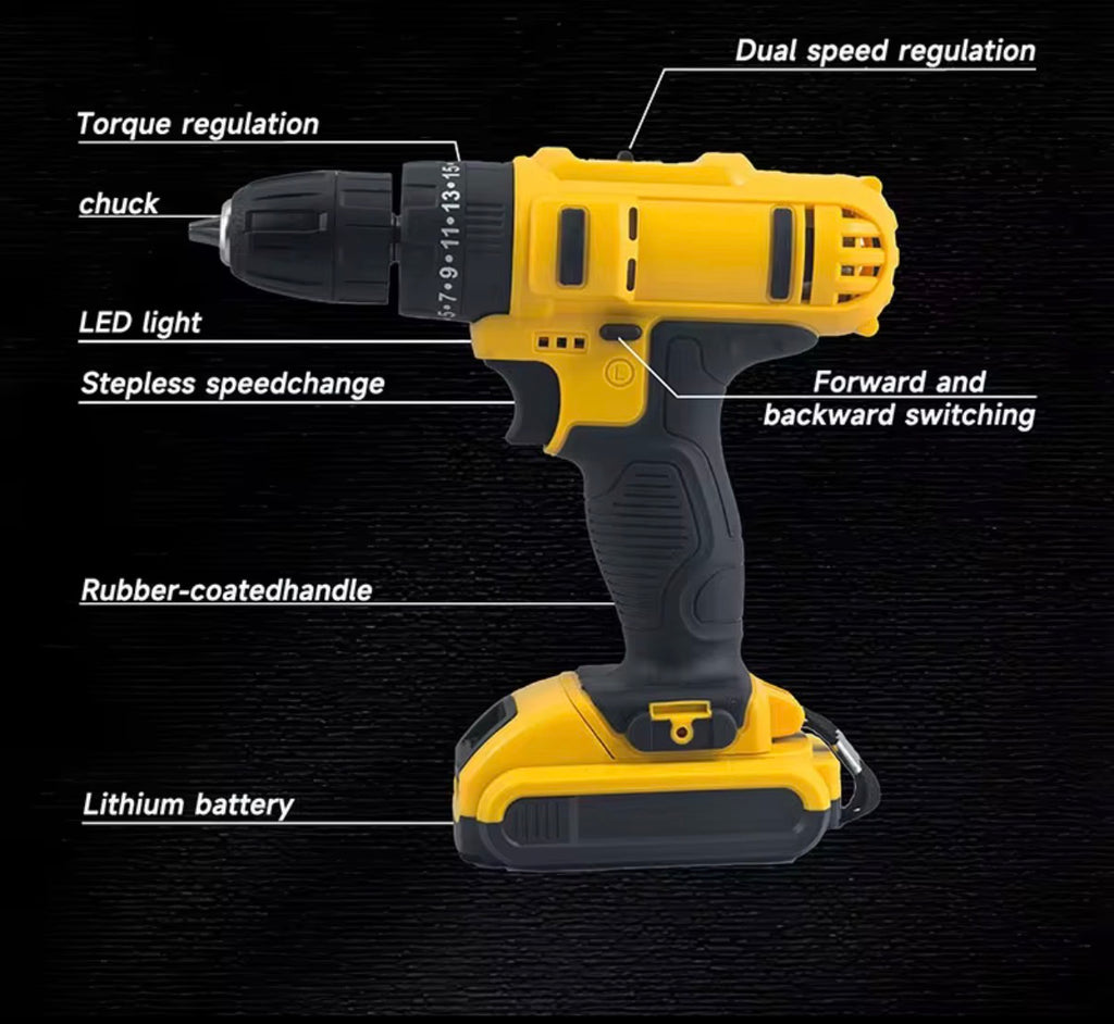 Cordless Drill Kit with 2 Batteries
