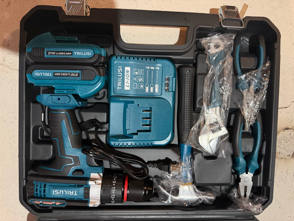 21V Drill Tool Set with Accessories