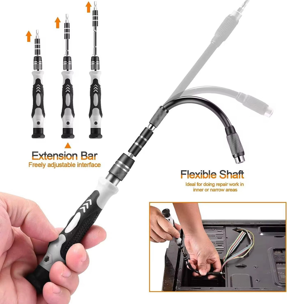 15-Piece Precision Screwdriver Set with Carrying Case | Multiple Bit Types, Phone & Camera Repair, Compact Storage Case, Tweezers Included, Pry Tools Included