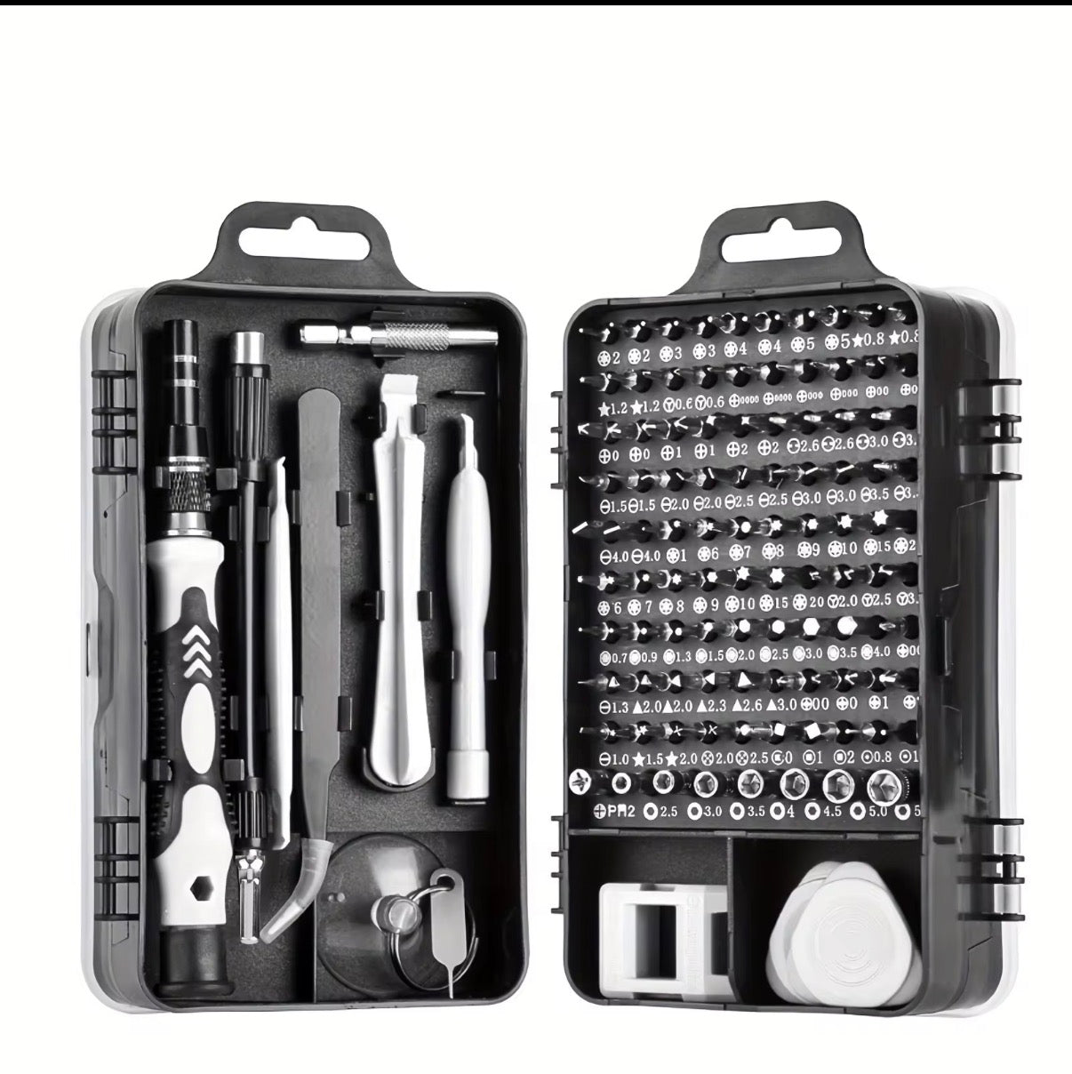 15-Piece Precision Screwdriver Set with Carrying Case | Multiple Bit Types, Phone & Camera Repair, Compact Storage Case, Tweezers Included, Pry Tools Included