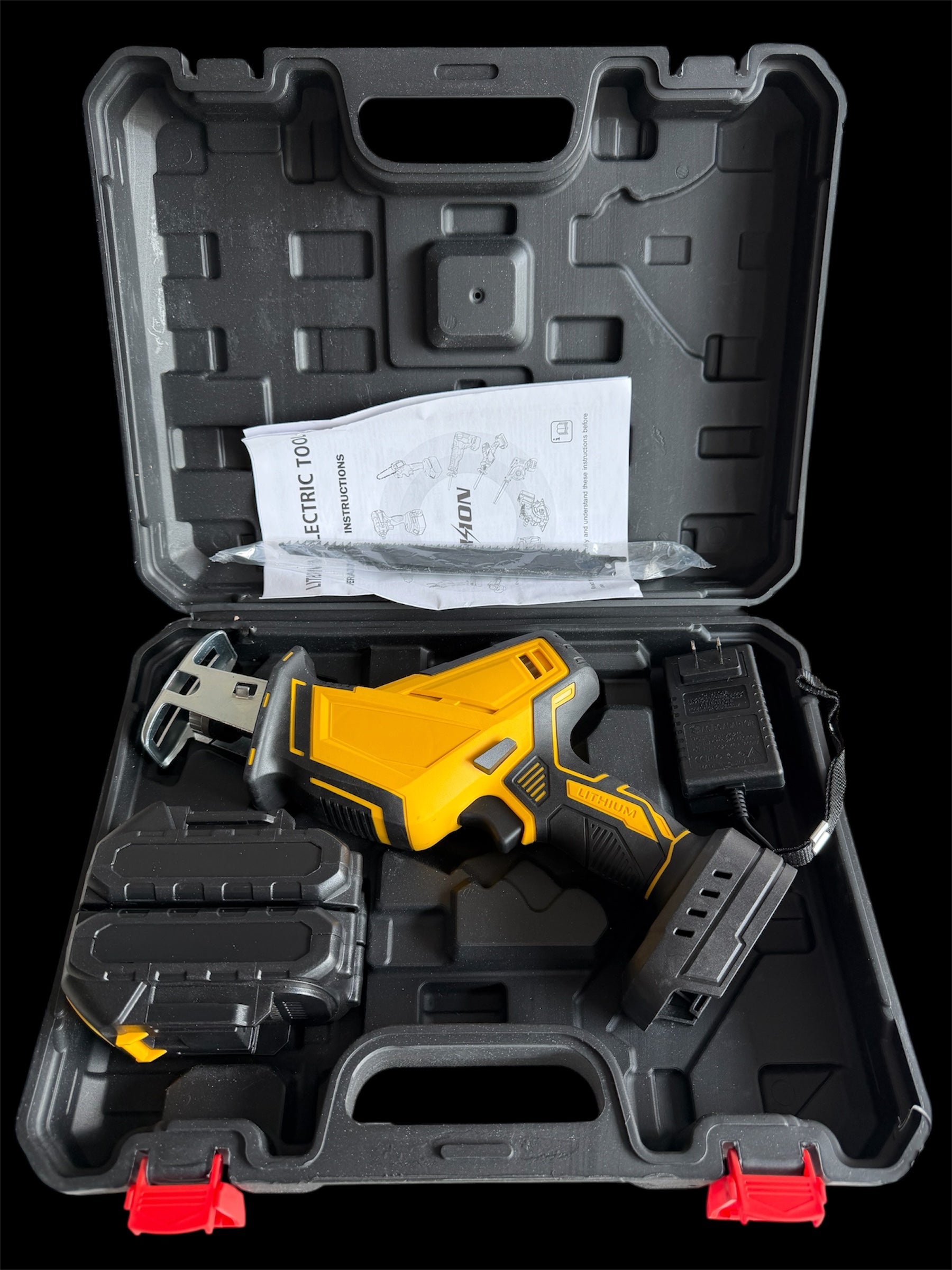 Cordless Reciprocating Saw Kit with 2 Lithium Batteries and Carrying Case | 2 *21V Batteries Included, Carrying Case Included, Cordless Design, Wood & Metal Cutting, Charger Included