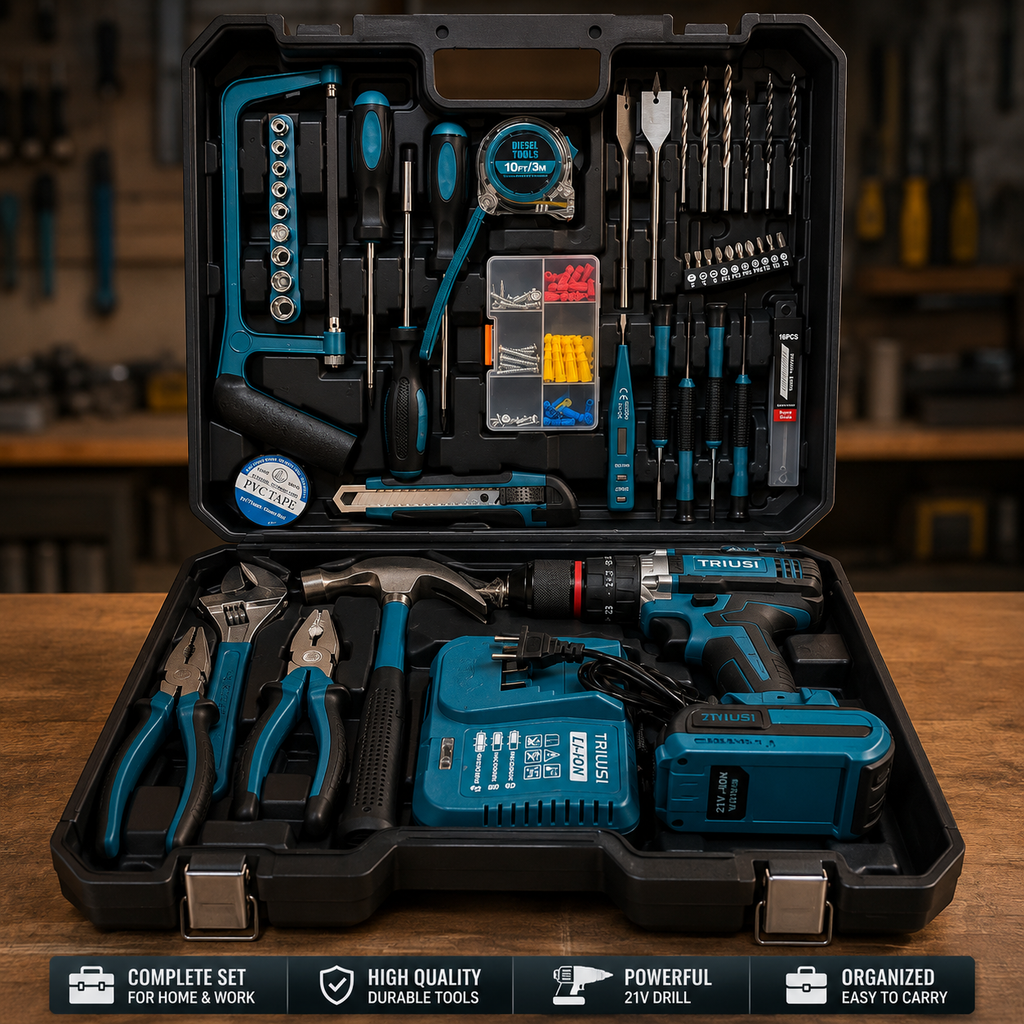 21V Drill Tool Set with Accessories