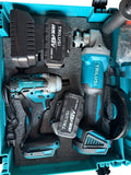 TRILUSI 48V Cordless Impact Wrench and Angle Grinder Combo Kit | 2x 48V, 2.0Ah Batteries, Brushless Motor, Includes Drill Bits and circle saw, Carrying Case Included, Socket Accessories Set
