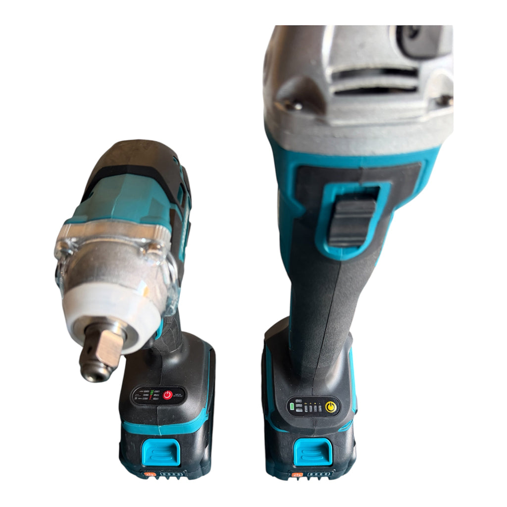 TRILUSI 48V Cordless Impact Wrench and Angle Grinder Combo Kit | 2x 48V, 2.0Ah Batteries, Brushless Motor, Includes Drill Bits and circle saw, Carrying Case Included, Socket Accessories Set