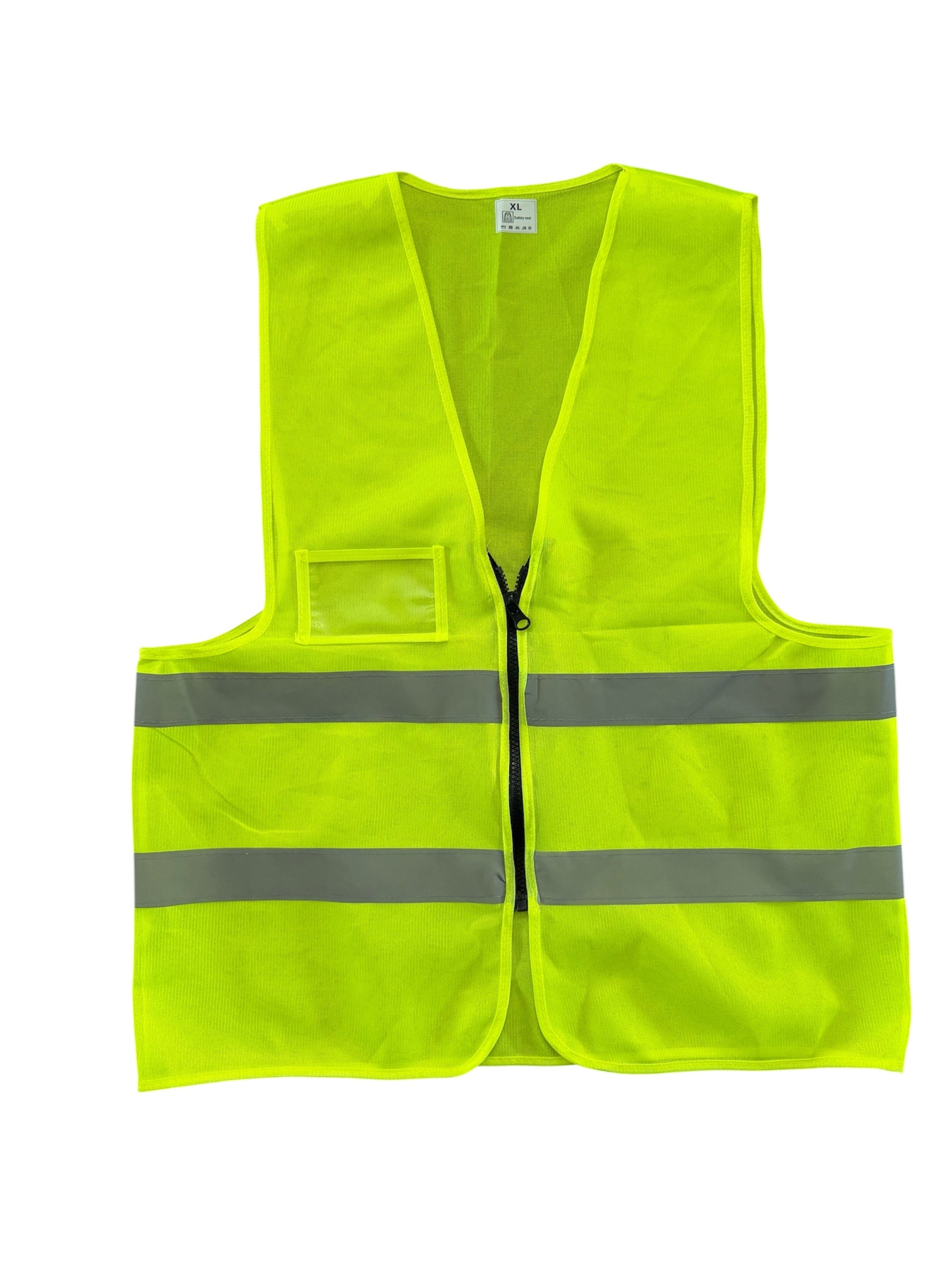 High-Visibility Safety - Vest Pack of 5,  Reflective Strips, Zipper Closure, ID Pocket, Neon Yellow/Orange