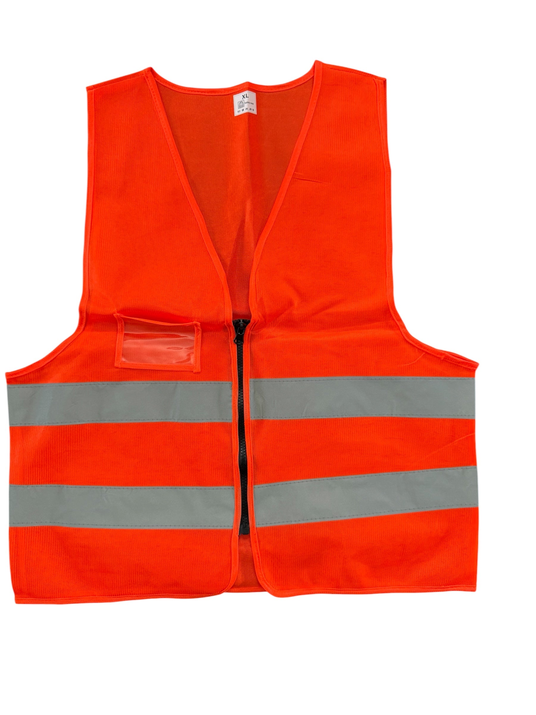 High-Visibility Safety - Vest Pack of 5,  Reflective Strips, Zipper Closure, ID Pocket, Neon Yellow/Orange