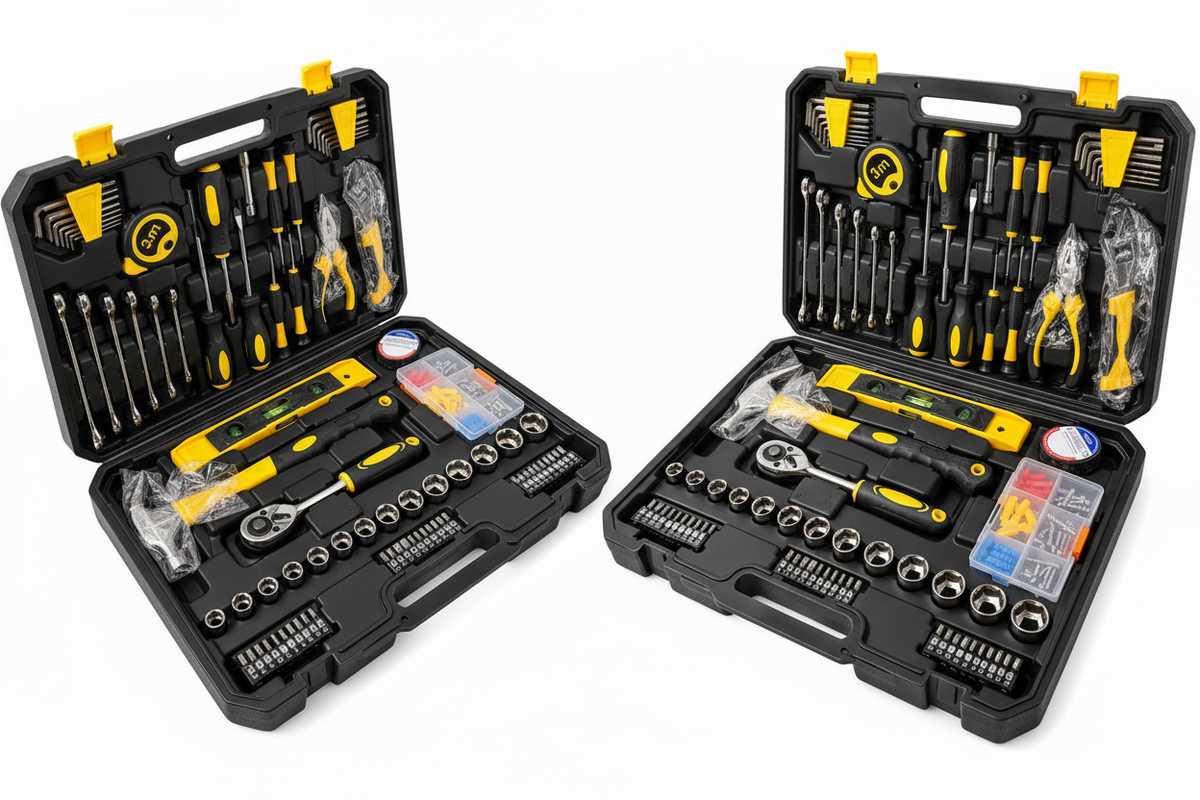 Multi-Purpose 108-Piece Tool Set with Ratchet, Sockets, Wrenches & Screwdrivers – Portable Carrying Case
